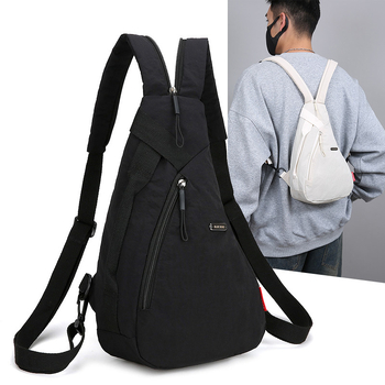 Geantă de piept pentru bărbați, în stil sport, culoare solidă, ușoară, crossbody