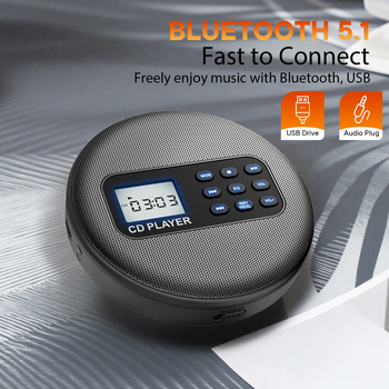 Player CD portabil cu redare MP3, repetare disc pentru învățare și difuzor Bluetooth stereo
