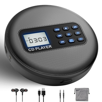 Player CD portabil cu redare MP3, repetare disc pentru învățare și difuzor Bluetooth stereo
