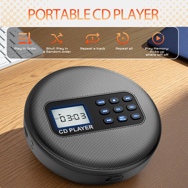 Player CD portabil cu redare MP3, repetare disc pentru învățare și difuzor Bluetooth stereo