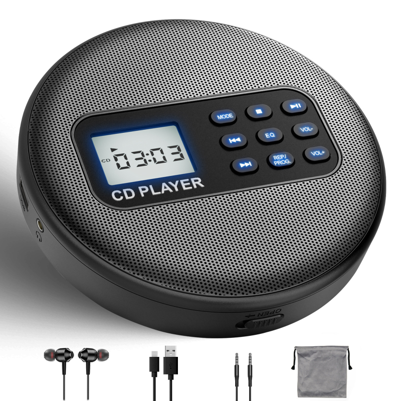 Player CD portabil cu redare MP3, repetare disc pentru învățare și difuzor Bluetooth stereo