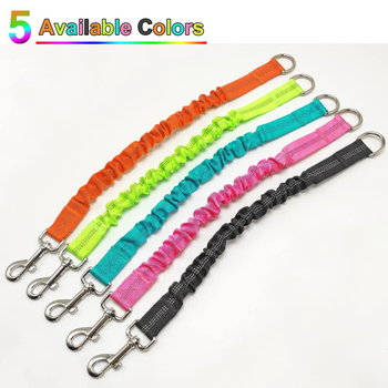 Lesă de câine retractabilă din nylon, cu tampon elastic pentru antrenament