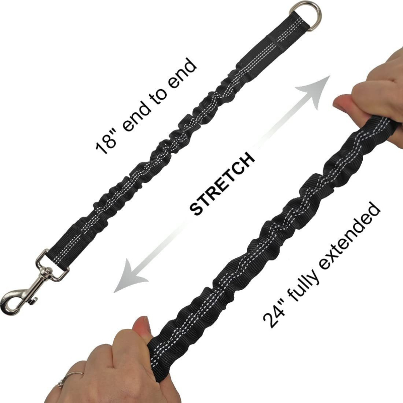 Lesă de câine retractabilă din nylon, cu tampon elastic pentru antrenament