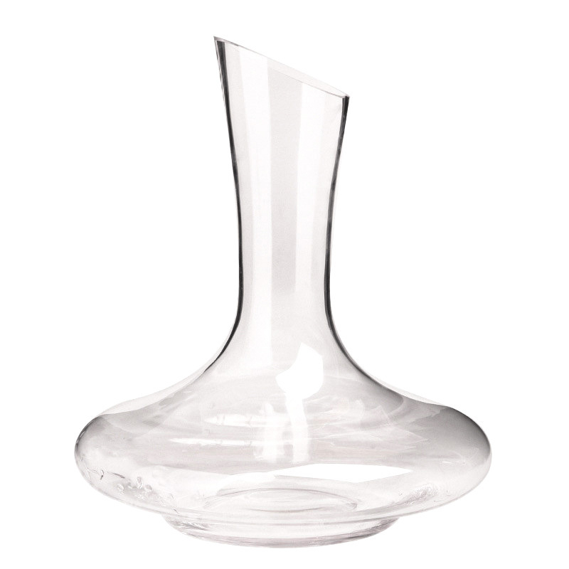 Decantator pentru vin roșu din sticlă, capacitate mare, gură înclinată, design elegant