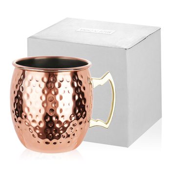 Pahar Mule ciocănit din oțel inoxidabil 304, 500 ml, pahar de cocktail