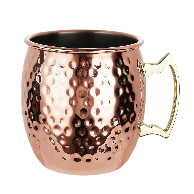 Pahar Mule ciocănit din oțel inoxidabil 304, 500 ml, pahar de cocktail