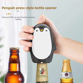 Deschizător de sticle în formă de pinguin, mecanism de presiune, Dop pentru vin etanș, deschizător pentru sticle de bere, model multifuncțional pentru uz casnic