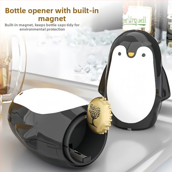 Deschizător de sticle în formă de pinguin, mecanism de presiune, Dop pentru vin etanș, deschizător pentru sticle de bere, model multifuncțional pentru uz casnic