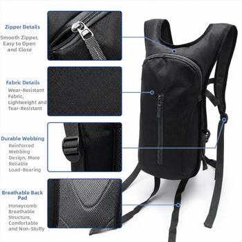 Rucsac de hidratare pentru copii, pentru ciclism în aer liber, drumeții montane și alergare, de vară, unisex, portabil, capacitate 2 L