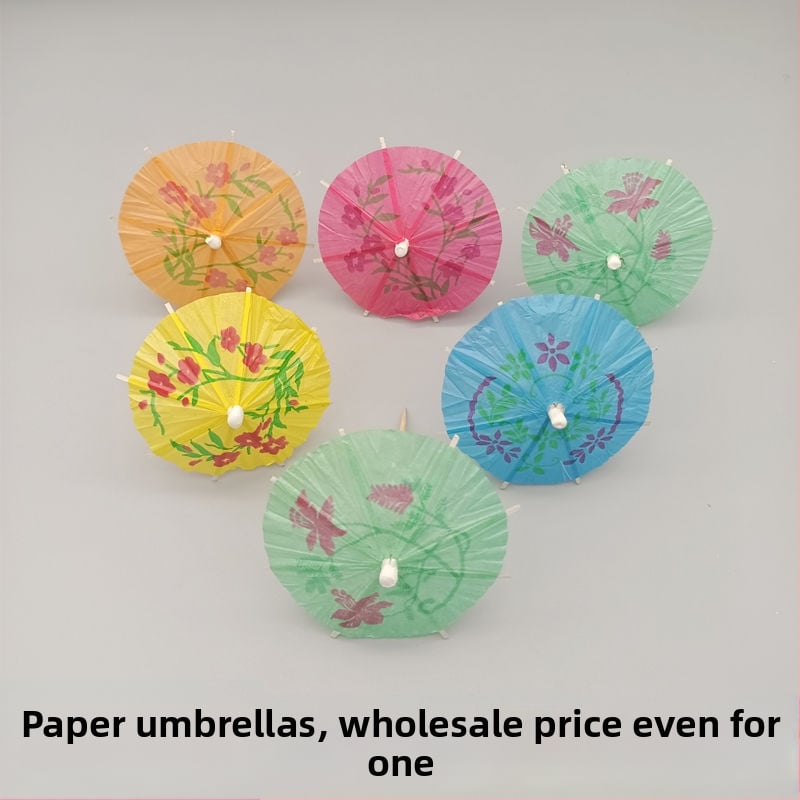Bețișoare cu umbrelă colorate, de unică folosință, pentru fructe, prăjituri și cocktailuri