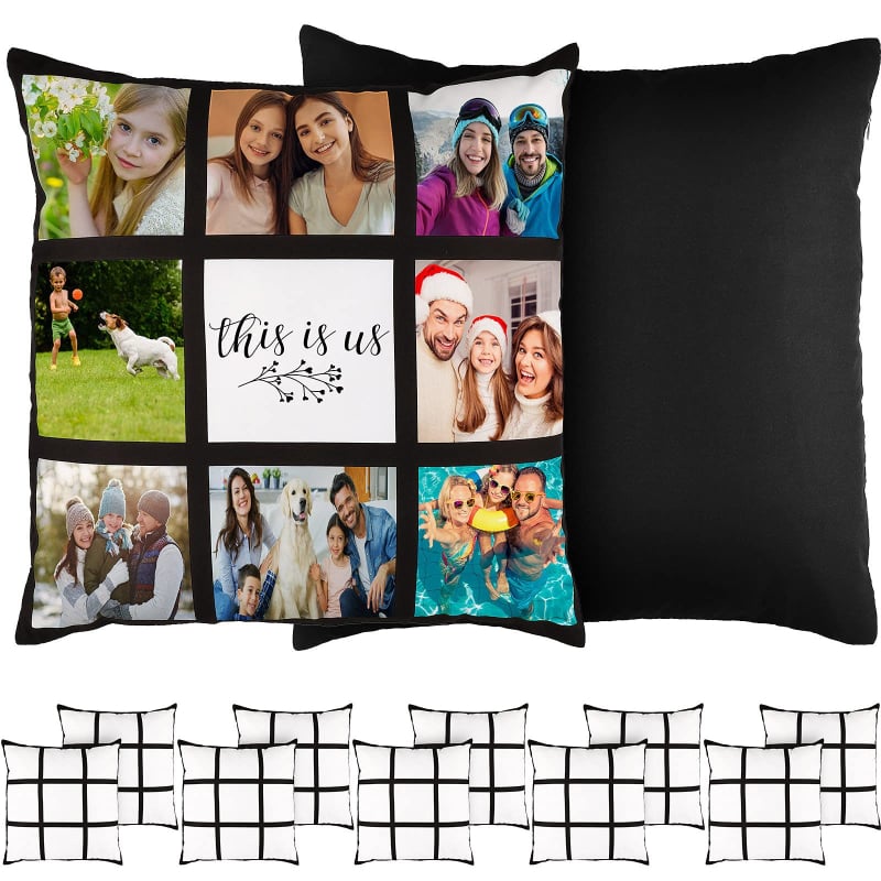 Federa pentru pernă cu imprimare digitală, personalizabilă, detașabilă și lavabilă, 45x45 cm, poliester, albă, stil modern minimalist pentru sufragerie