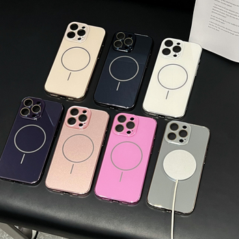 Lentilă din sticlă minimalistă cu inel magnetic electroplacat subțire pentru iPhone 14/13, 15 și 16 Pro Max