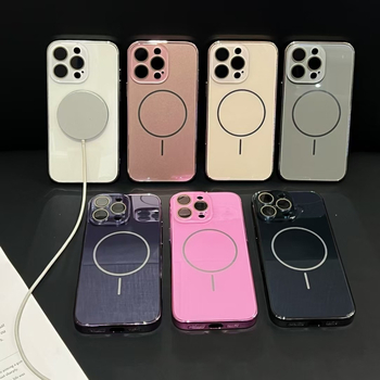 Lentilă din sticlă minimalistă cu inel magnetic electroplacat subțire pentru iPhone 14/13, 15 și 16 Pro Max