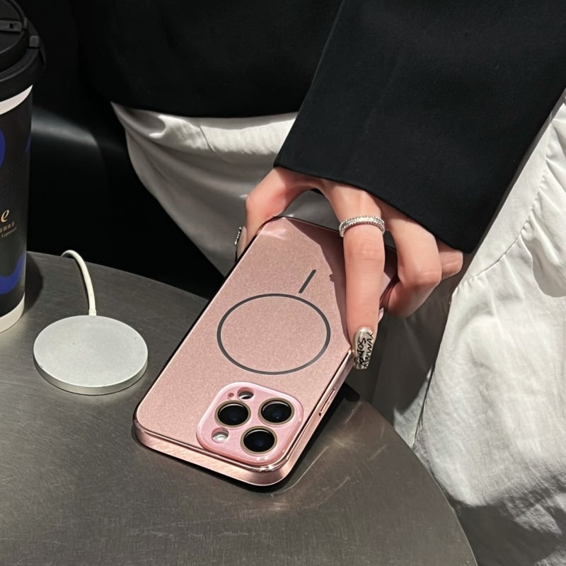 Lentilă din sticlă minimalistă cu inel magnetic electroplacat subțire pentru iPhone 14/13, 15 și 16 Pro Max