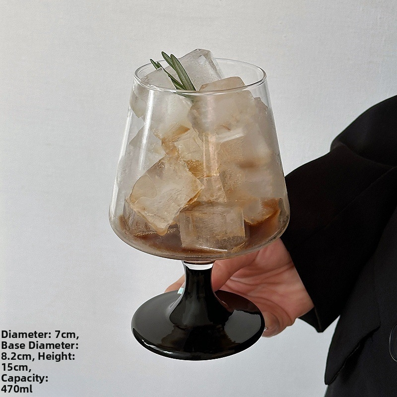 Pahare înalte negre pentru uz casnic, aspect elegant, potrivit pentru sucuri, apă cu gaz și cocktailuri