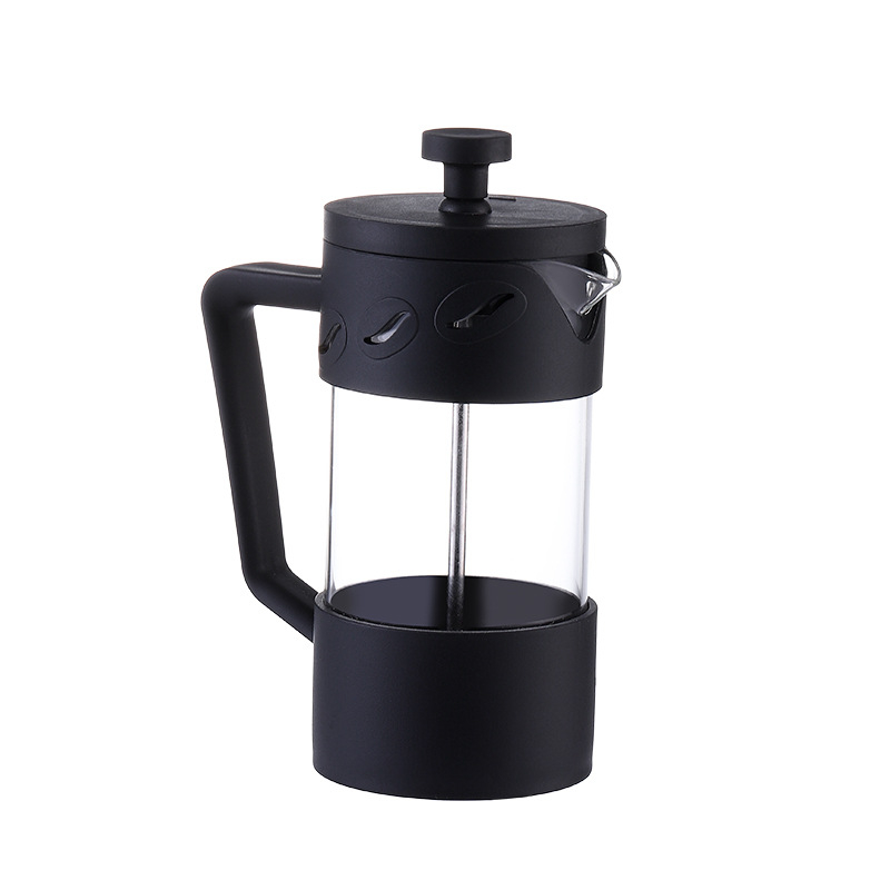 Yi Xing Ceainic din borosilicat rezistent la căldură cu capac înalt și presă din oțel inoxidabil stil French press pentru cafea