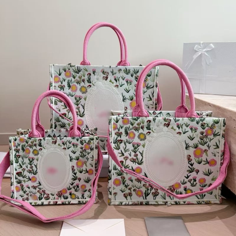 D Brand Geantă Tote cu broderie florală 3D, mare capacitate, geantă de damă pentru uz zilnic și călătorii, curea de umăr/crossbody