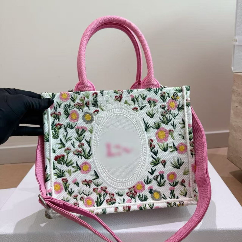 D Brand Geantă Tote cu broderie florală 3D, mare capacitate, geantă de damă pentru uz zilnic și călătorii, curea de umăr/crossbody