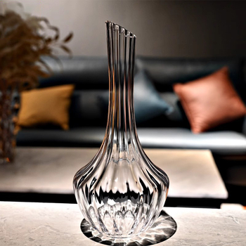 Decantor de vin roșu din cristal, stil cascadă, design european, robinet de turnare cu margine dreaptă, 1000 ml