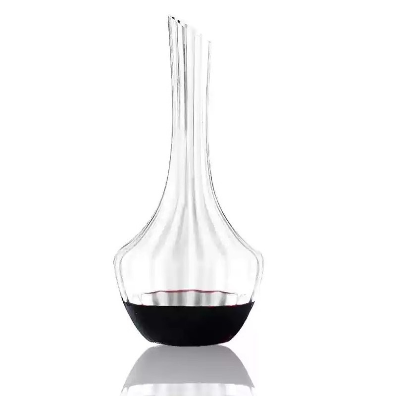 Decantor de vin roșu din cristal, stil cascadă, design european, robinet de turnare cu margine dreaptă, 1000 ml
