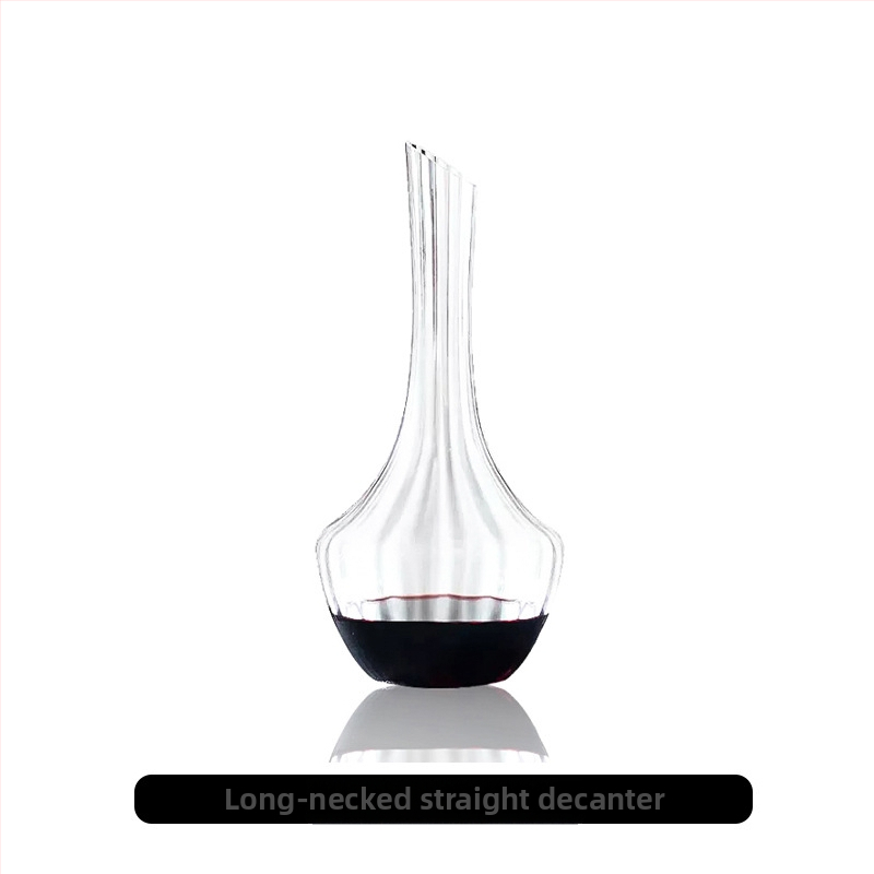 Decantor de vin roșu din cristal, stil cascadă, design european, robinet de turnare cu margine dreaptă, 1000 ml
