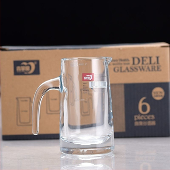 Decantor din sticlă îngroșată pentru lichior cu pahare mici – set pentru casă și restaurant