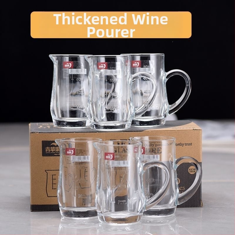 Decantor din sticlă îngroșată pentru lichior cu pahare mici – set pentru casă și restaurant