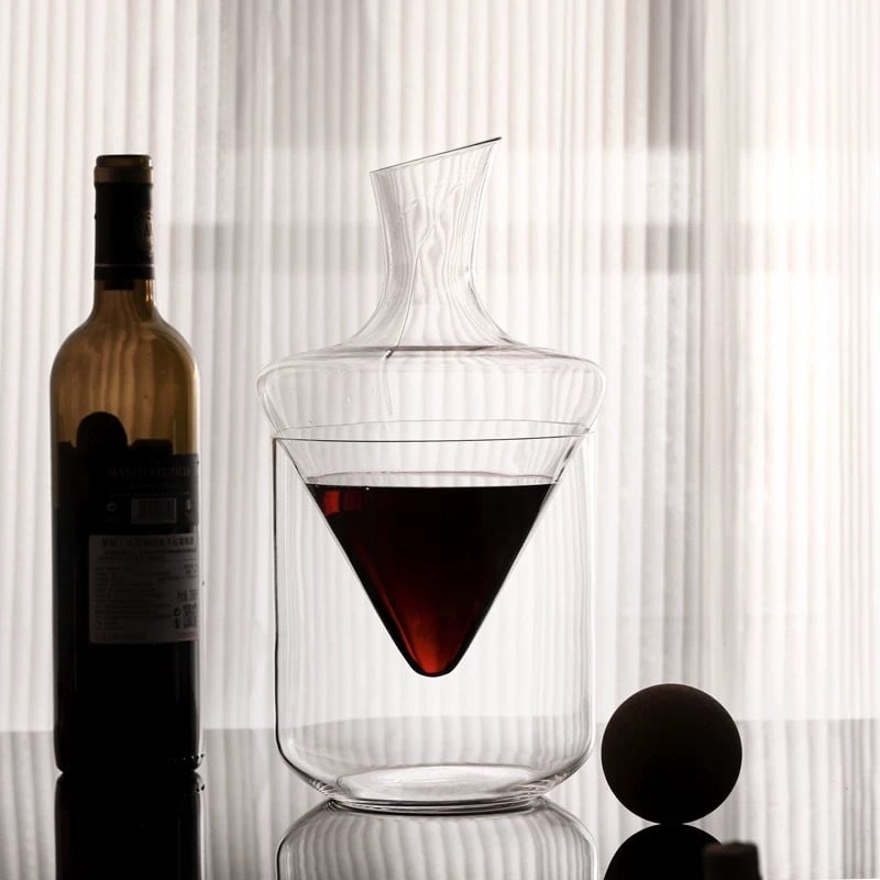 Decantator de vin pentru uz casnic, răcire cu gheață, decantare rapidă, dispenser de sake, încălzitor rezistent la căldură, decantator pentru vin roșu