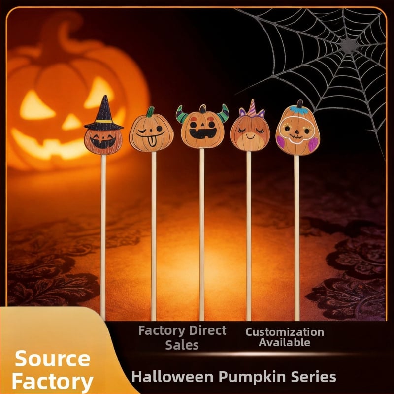 Halloween Pumpkin Party – frigărui de bambus pentru fructe, deserturi și cocktailuri