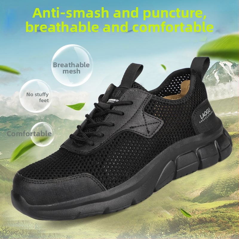 Pantofi de protecție de vară ușori, anti-șoc și anti-perforație, izolați, respirați, partea superioară din plasă Fly Knit