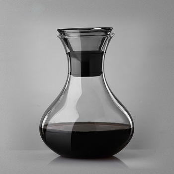 Decantor din sticlă borosilicată, suflat manual, rezistent la căldură, pentru vin și suc