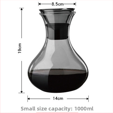 Decantor din sticlă borosilicată, suflat manual, rezistent la căldură, pentru vin și suc