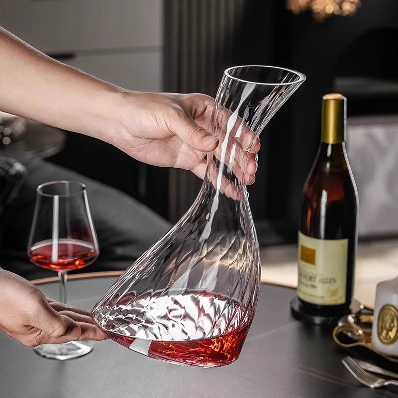 Decantor din cristal fără plumb pentru vin roșu, lux accesibil, design modern pentru uz casnic, recipient creativ pentru turnare