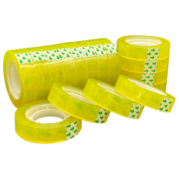 Bandă de papetărie transparentă, lățimi 0.8 cm și 1.8 cm, pentru birou și aranjamente florale, pentru elevi, în cutie