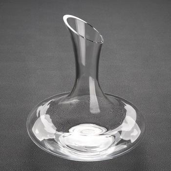 Decantator din cristal Jingyu, gură înclinată, corp mare, transparent, capacitate peste 1000 ml