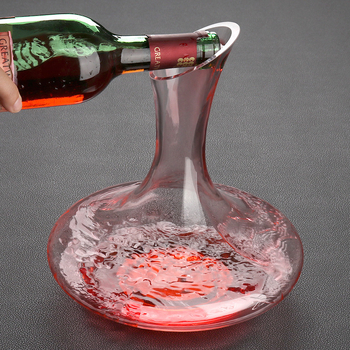 Decantator din cristal Jingyu, gură înclinată, corp mare, transparent, capacitate peste 1000 ml