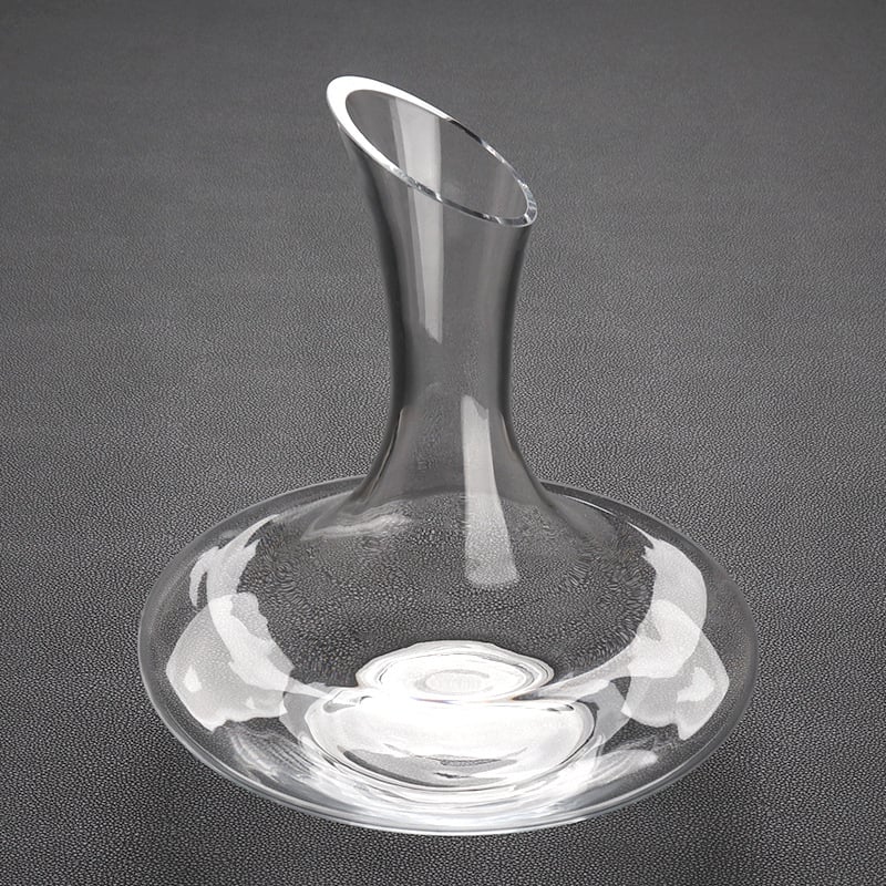 Decantator din cristal Jingyu, gură înclinată, corp mare, transparent, capacitate peste 1000 ml