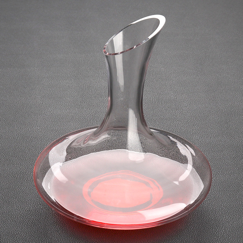 Decantator din cristal Jingyu, gură înclinată, corp mare, transparent, capacitate peste 1000 ml