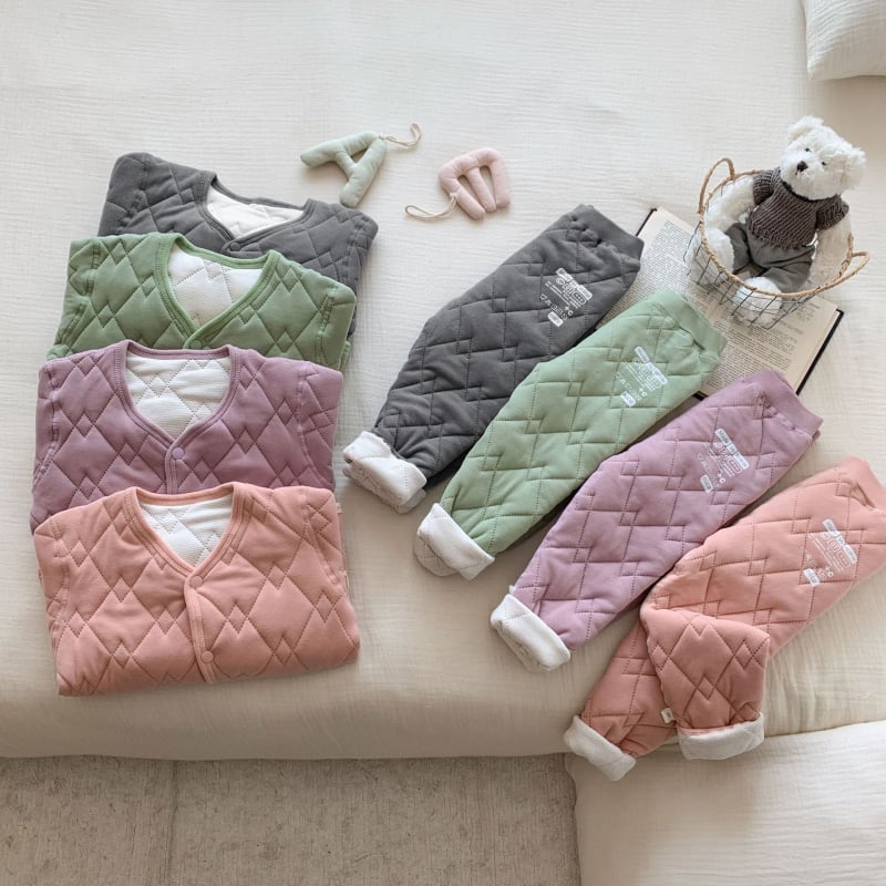 Set pentru copii din lână-silk, în două piese, în stil uniformă școlară, haină căptușită caldă și pantaloni, pentru toamnă-iarnă, haine de casă.