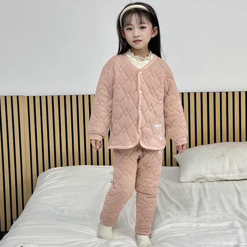 Set pentru copii din lână-silk, în două piese, în stil uniformă școlară, haină căptușită caldă și pantaloni, pentru toamnă-iarnă, haine de casă.