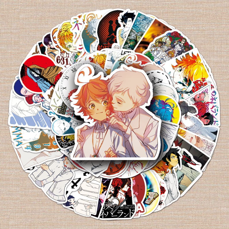 50 de autocolante The Promised Neverland pentru caiete DIY și jurnale, pentru decorarea mașinilor, scuterelor și frigiderelor
