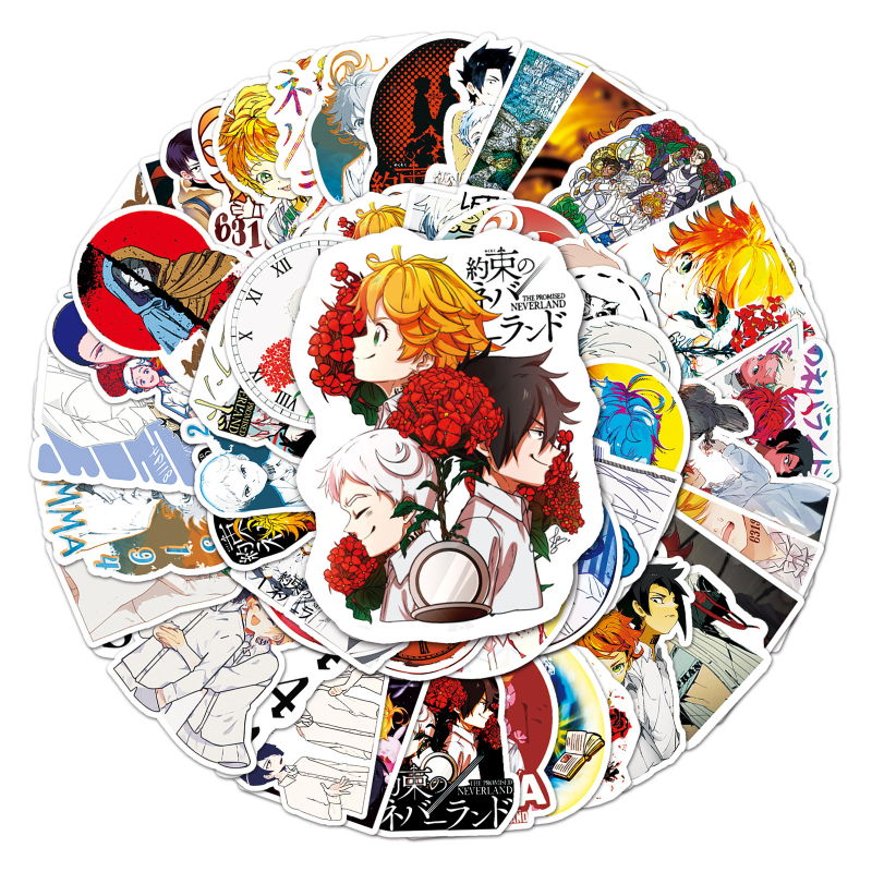 50 de autocolante The Promised Neverland pentru caiete DIY și jurnale, pentru decorarea mașinilor, scuterelor și frigiderelor