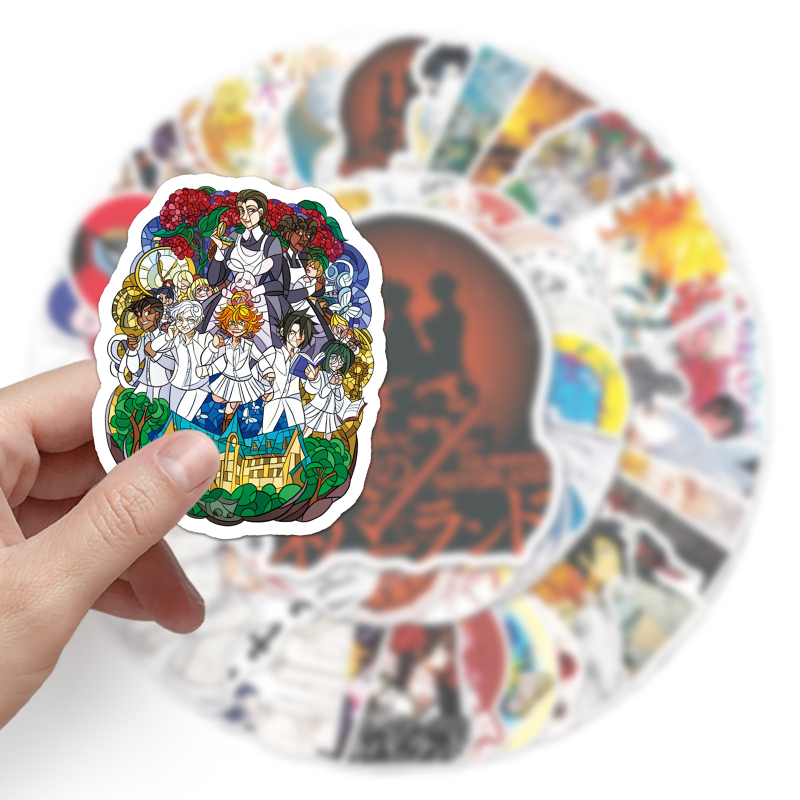 50 de autocolante The Promised Neverland pentru caiete DIY și jurnale, pentru decorarea mașinilor, scuterelor și frigiderelor