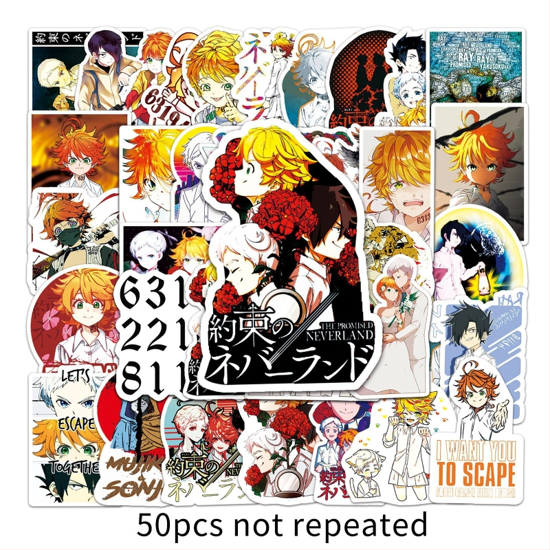 50 de autocolante The Promised Neverland pentru caiete DIY și jurnale, pentru decorarea mașinilor, scuterelor și frigiderelor
