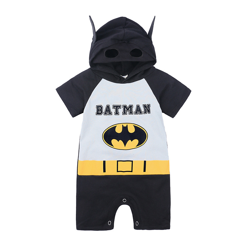 Salopetă din bumbac pentru bebeluți băieți, ușoară, de vară, cu glugă, design erou Ranger, mâneci scurte