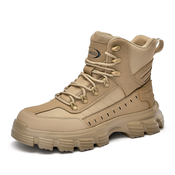 Pantofi de protecție personalizați, înalți, anti-șoc și anti-perforație, cu limbă integrată, vârf de oțel conform standardelor europene, pantofi de siguranță durabili