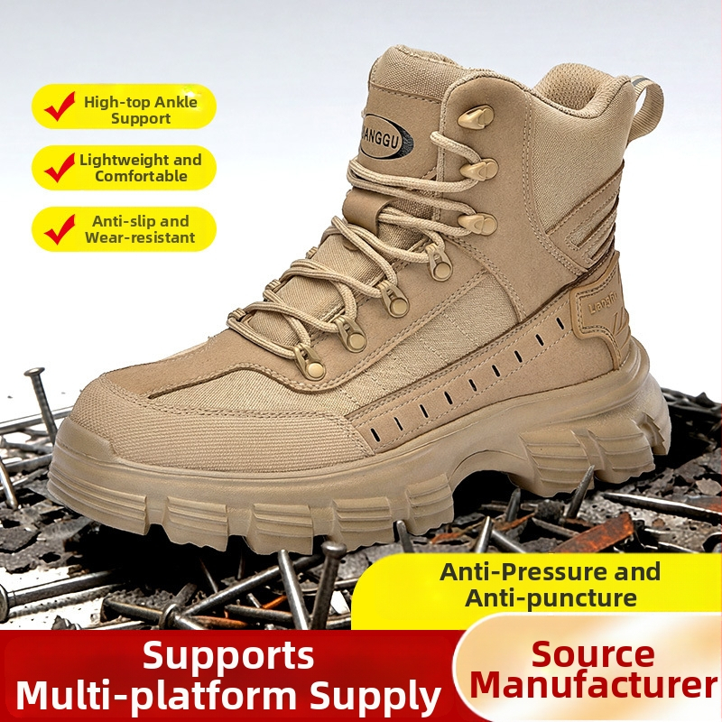 Pantofi de protecție personalizați, înalți, anti-șoc și anti-perforație, cu limbă integrată, vârf de oțel conform standardelor europene, pantofi de siguranță durabili