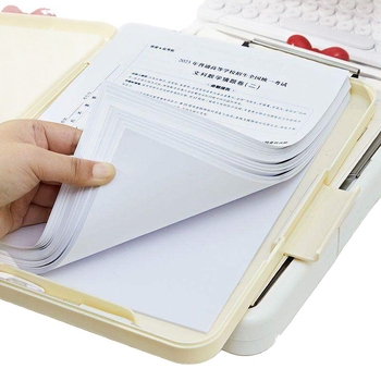 Cutie transparentă pentru documente pentru elevi, dosare cu două compartimente, tablă de birou pentru scris și organizator pentru lucrări de teste