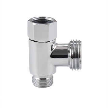 Conector din cupru în T cu trei căi, intrare G1/2, ieșiri 3/8, distribuitor de apă cu regulator de închidere