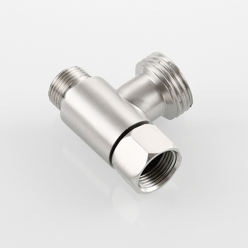 Conector din cupru în T cu trei căi, intrare G1/2, ieșiri 3/8, distribuitor de apă cu regulator de închidere